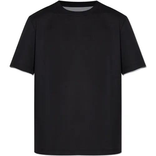 T-Shirts, male, , Size: L T-shirt with embroidered logo - Lanvin - Modalova