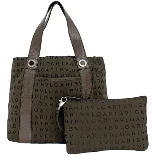 Pre-owned Tote Bags, female, , Size: ONE SIZE Pre-owned Canvas handbags - Bvlgari Vintage - Modalova