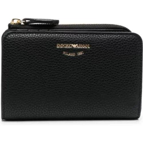 Engraved-Logo Leather Cardholder , female, Sizes: ONE SIZE - Emporio Armani - Modalova