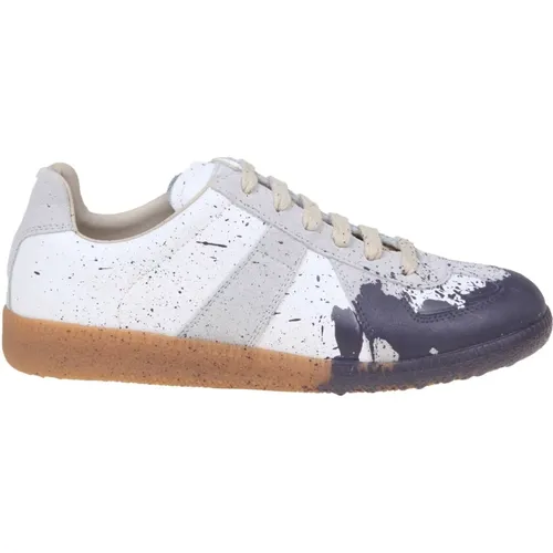 Leder-Sneakers mit Farbdetail , Damen, Größe: 41 EU - Maison Margiela - Modalova