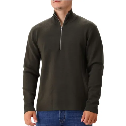 Stilvoller Half Zip Pullover Dunkelgrün , Herren, Größe: 2XL - NN07 - Modalova