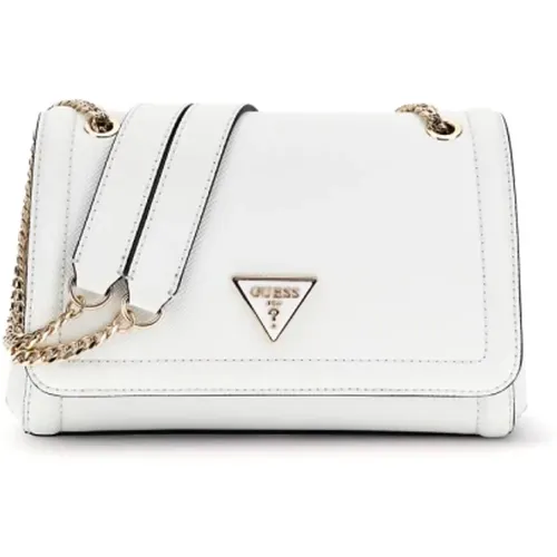 Weiße Schultertasche Handtasche , Damen, Größe: ONE Size - Guess - Modalova