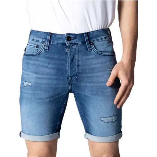 Denim Shorts, male, , Size: XS Spring/Summer Man Shorts in Cotton Blend - jack & jones - Modalova