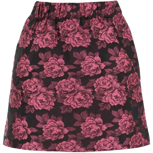 Floral Jacquard Mini Skirt , female, Sizes: L, S, M - Ganni - Modalova
