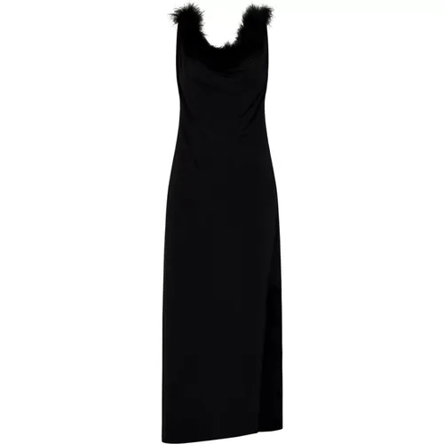 Draped Neckline Feather Boa Dress , female, Sizes: 2XS, XS, S - Coperni - Modalova