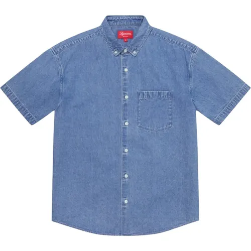 Limitierte Auflage Geprägte Denim Hemd Blau , Herren, Größe: M - Supreme - Modalova