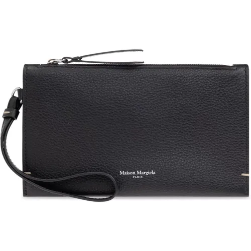 Wallets & Cardholders, unisex, , Size: ONE SIZE Leather pouch with logo - Maison Margiela - Modalova