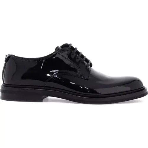 Patent Leather Derby Lace-Up Shoes , male, Sizes: 8 UK, 9 UK - Dolce & Gabbana - Modalova