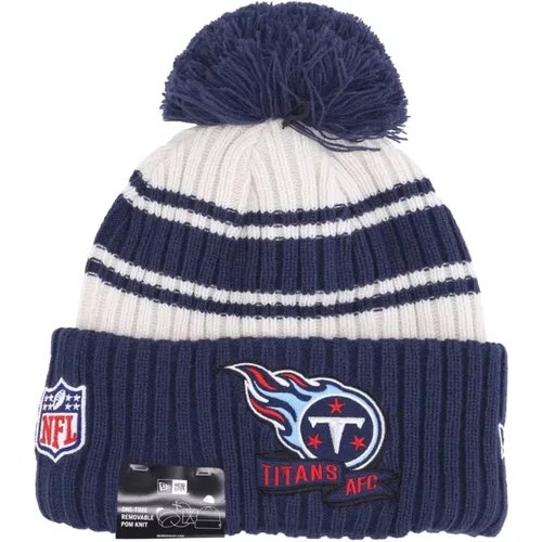 Beanies, male, , Size: ONE SIZE Tennessee Titans Pom Pom Beanie Hat - new era - Modalova