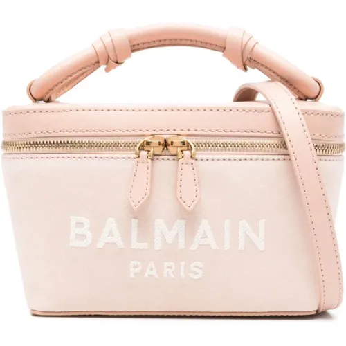 Handbags, female, , Size: ONE SIZE Pink Shoulder Bag for Women - Balmain - Modalova