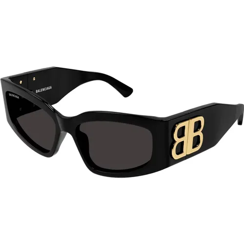 Schwarz Gold/Grau Sonnenbrille , Damen, Größe: 57 MM - Balenciaga - Modalova