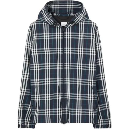Check Hooded Jacket , male, Sizes: L, M, XL - Burberry - Modalova