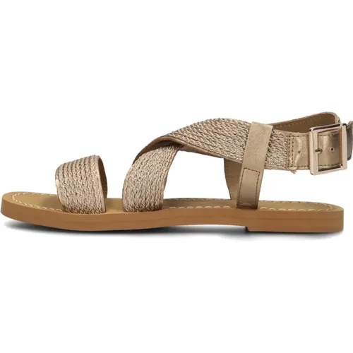 Roségold Geflochtene Sandalen , Damen, Größe: 36 EU - Inuovo - Modalova