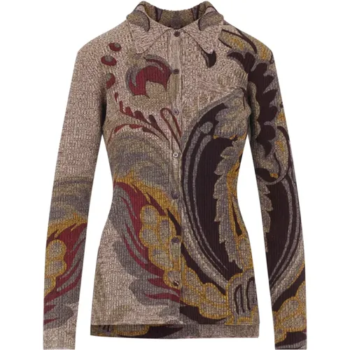 Long Sleeve Tops, female, , Size: XS Paisley Knit Top - ETRO - Modalova