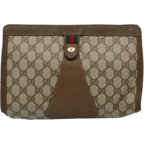 Pre-owned Clutches, female, , Size: ONE SIZE Pre-owned Canvas clutches - Gucci Vintage - Modalova