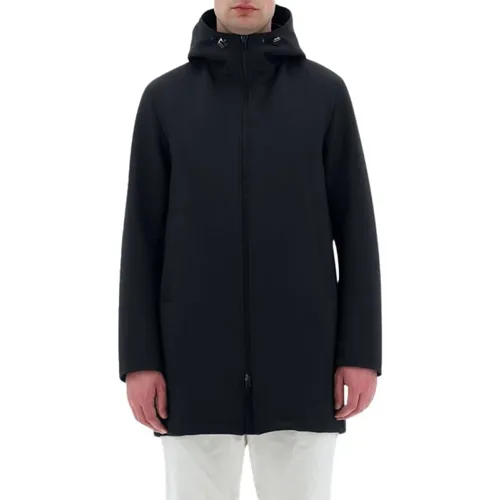 Hooded Neoprene Coat , male, Sizes: M - Herno - Modalova