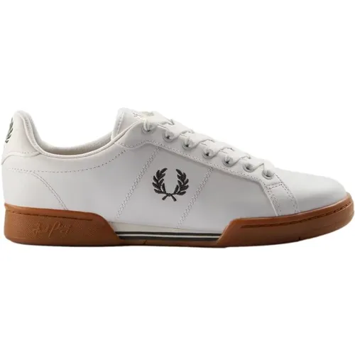 Leder Sneakers mit Kontrast-Fersenlasche , Herren, Größe: 43 EU - Fred Perry - Modalova