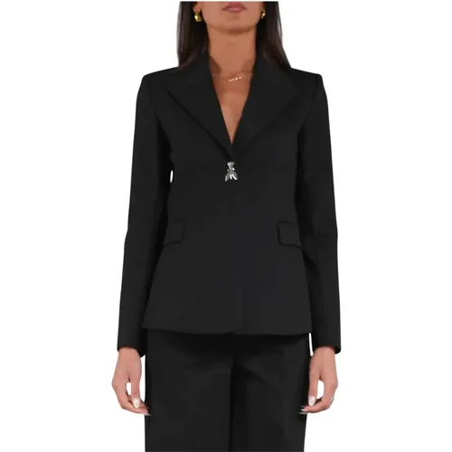 Blazers, female, , Size: L Slim Fit Single-Breasted Jacket - PATRIZIA PEPE - Modalova