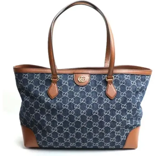 Pre-owned Tote Bags, female, , Size: ONE SIZE Pre-owned Denim gucci-bags - Gucci Vintage - Modalova