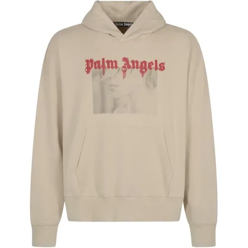 Hoodies, male, , Size: 2XL Portrait Pencil Hoody Sweaters - Palm Angels - Modalova