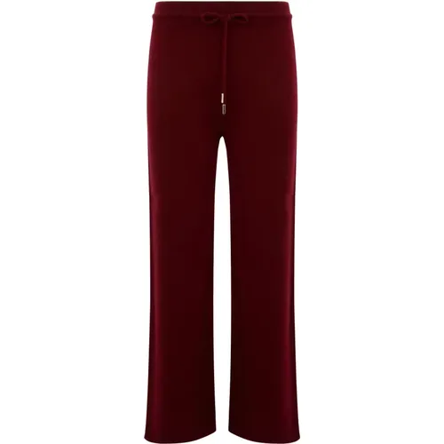 Straight Trousers, female, , Size: S Cashmere Trousers Bordeaux Aw24 Women - Vanisé - Modalova