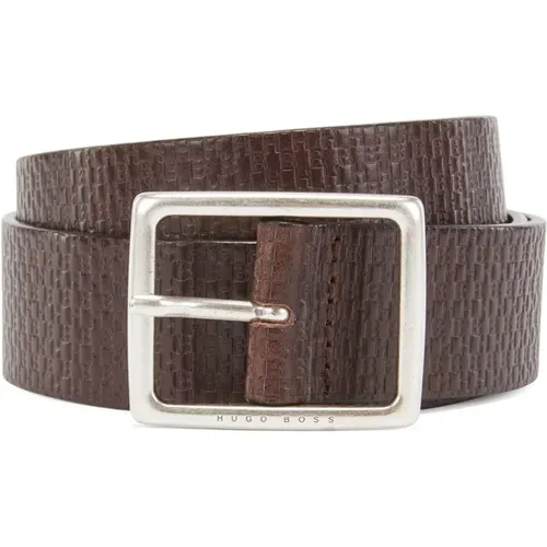 Belts, male, , Size: 100 CM Monogram Belt - Hugo Boss - Modalova