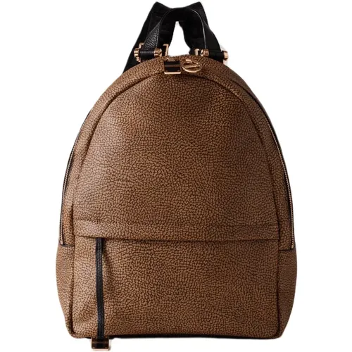 Bolt Backpack Medium - OP coated canvas backpack , female, Sizes: ONE SIZE - Borbonese - Modalova