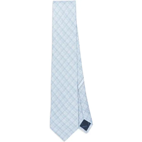 Ties, male, , Size: ONE SIZE Geometric Pattern Narrow Tip Tie - Ferragamo - Modalova