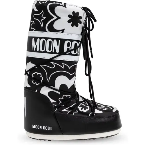 Schneestiefel Icon Blume , Damen, Größe: 35 EU - moon boot - Modalova