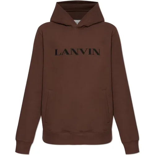 Hoodies, male, , Size: M Sweatshirt with embroidered logo - Lanvin - Modalova
