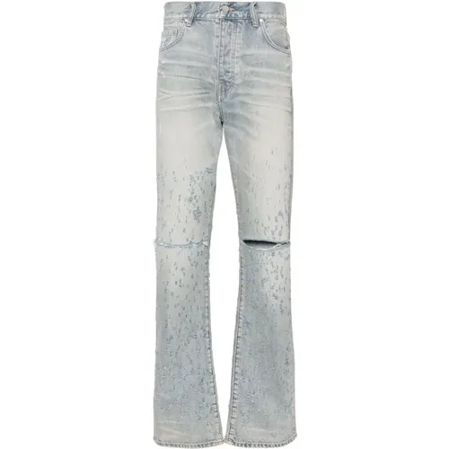 Straight Jeans, male, , Size: W33 Vintage Stonewashed Denim Straight Jeans - Amiri - Modalova