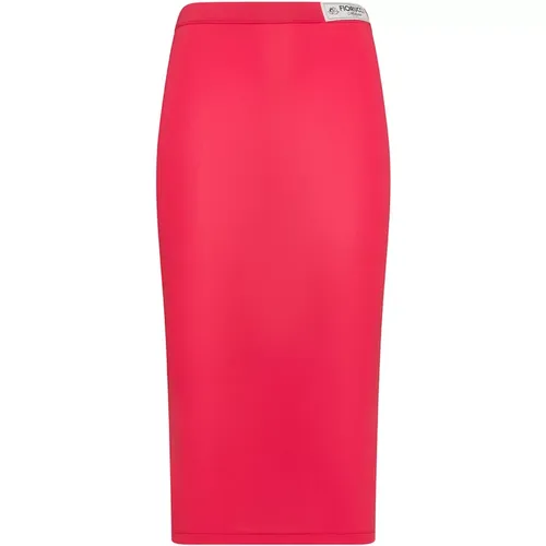 High-Waisted Slim Fit Midi Skirt , female, Sizes: S - Fiorucci - Modalova