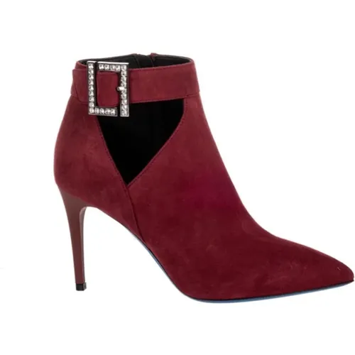 Heeled Boots, female, , Size: 10 US Burgundy Suede High Heel Ankle Boots - Loriblu - Modalova