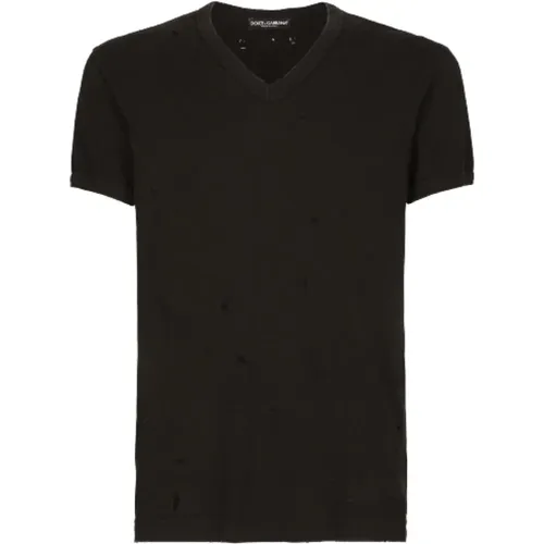 T-shirts and Polos Grey , male, Sizes: M - Dolce & Gabbana - Modalova