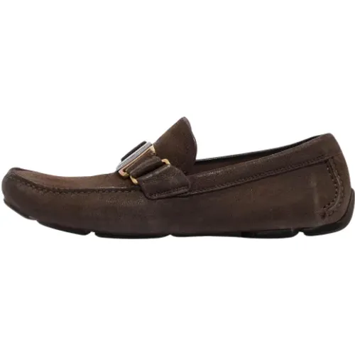 Pre-owned Flats, male, , Size: 7 US Pre-owned Leather flats - Salvatore Ferragamo Pre-owned - Modalova