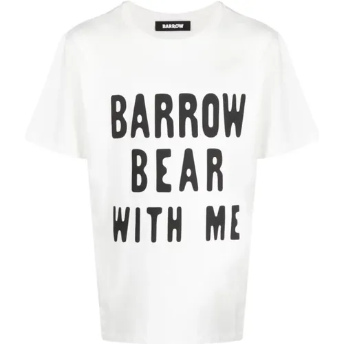 Weißes Jersey T-Shirt , Herren, Größe: L - Barrow - Modalova