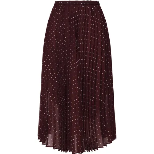 Maxi Skirts, female, , Size: L Burgundy Pleated Midi Skirt - pinko - Modalova