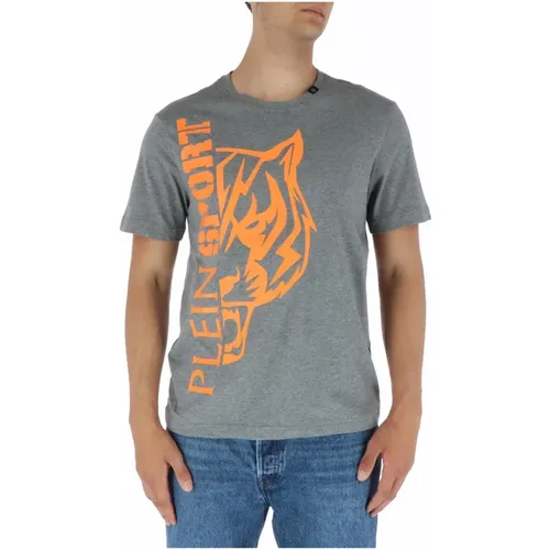 Graues Print T-Shirt für Männer , Herren, Größe: M - Plein Sport - Modalova