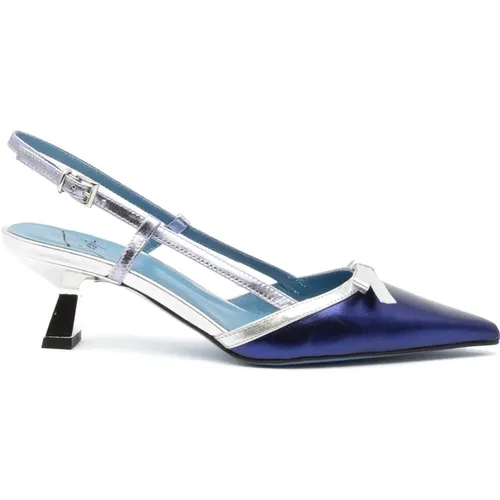 And Silver Leather Slingback Shoes , female, Sizes: 5 UK, 7 UK, 5 1/2 UK, 3 UK, 3 1/2 UK - Roberto Festa - Modalova