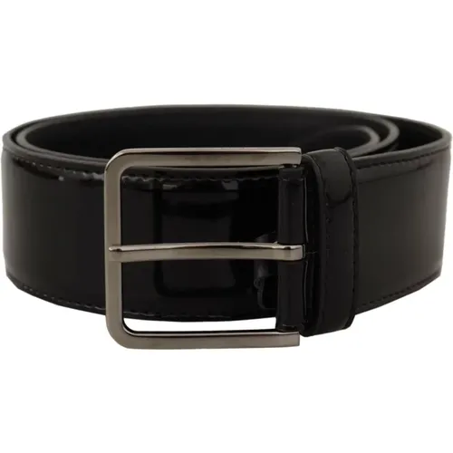 Belts, male, , Size: 70 CM Patent Leather Buckle Belt - Dolce & Gabbana - Modalova