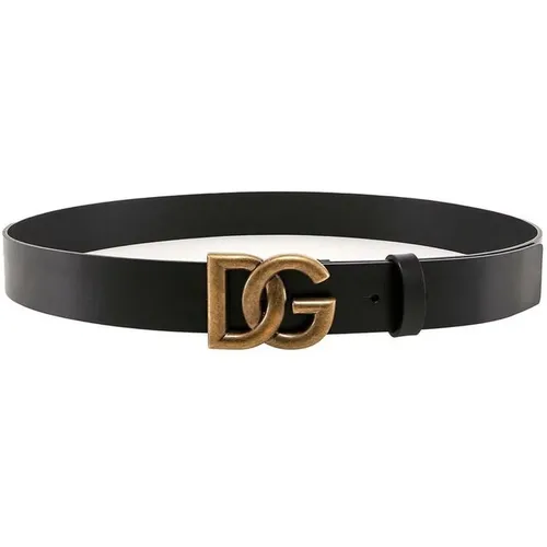 Belts, male, , Size: 100 CM Belt With Crossover DG Logo Buckle - Dolce & Gabbana - Modalova