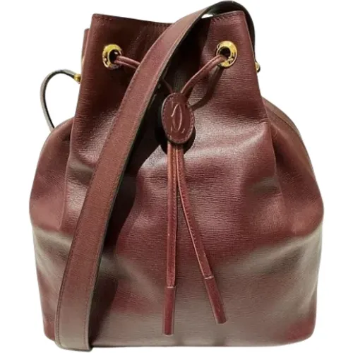 Pre-owned Bucket Bags, female, , Size: ONE SIZE Pre-owned Leather shoulder-bags - Cartier Vintage - Modalova