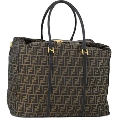 Pre-owned Weekend Bags, female, , Size: ONE SIZE Pre-owned Canvas Weekend Bag - Fendi Vintage - Modalova