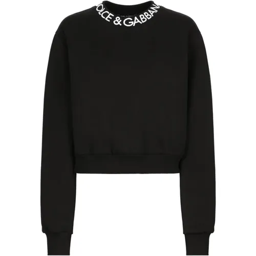 Logo Sweatshirt with Long Sleeves , female, Sizes: XS, 2XS, S - Dolce & Gabbana - Modalova