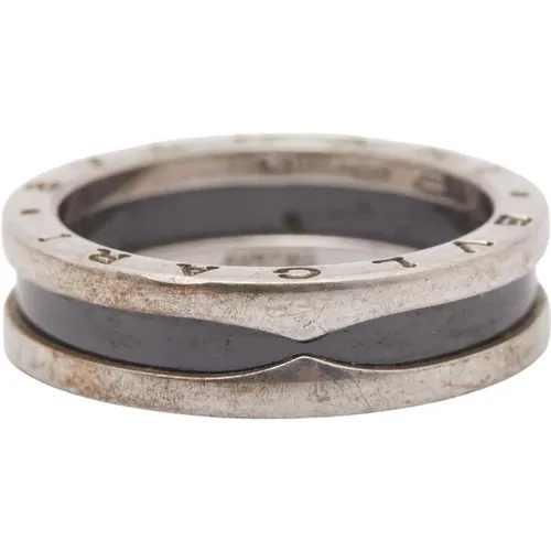 Bvlgari B.Zero1 Save The Children Ceramic Sterling Silver Ring , male, Sizes: 63 MM - Bvlgari Vintage - Modalova