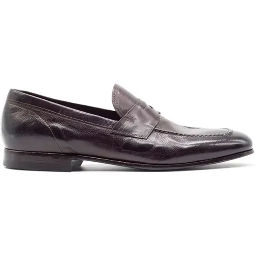 Rustic Leather Moccasin Shoe , male, Sizes: 10 UK, 6 UK, 7 UK - Green George - Modalova