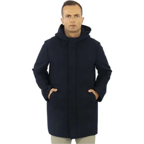 Parkas, male, , Size: L Long Wool Bouclé Parka - Harris Wharf London - Modalova