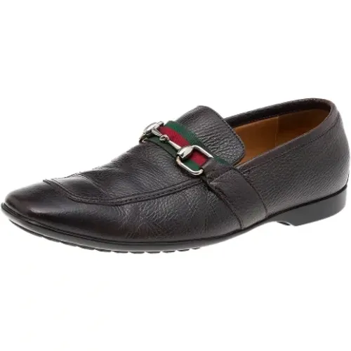 Pre-owned Flats, female, , Size: 11 1/2 US Pre-owned Leather flats - Gucci Vintage - Modalova