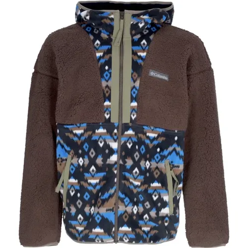 Sherpa Full Zip Hoodie with Rocky Mtn Print , male, Sizes: S - Columbia - Modalova