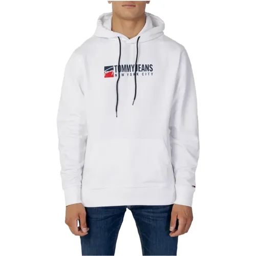 Hoodies, male, , Size: 2XL Hooded Sweatshirt with Print - Tommy Jeans - Modalova